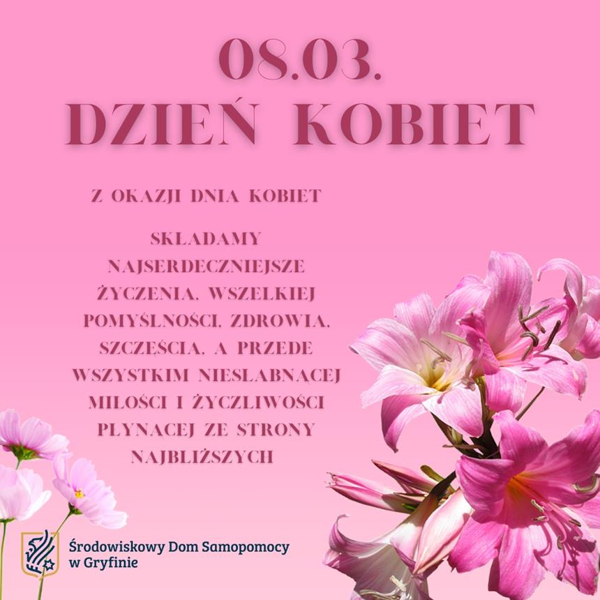 1.Kartka z życzeniami z okazji Dnia Kobiet DD